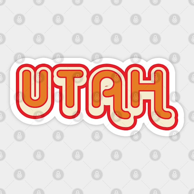 Utah retro 70s vintage graphic with shadow Sticker by Webdango